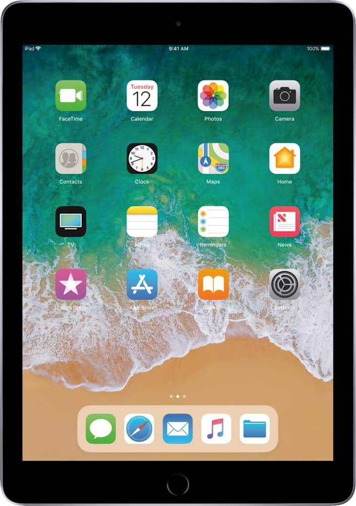Apple - Certified Refurbished iPad (5th Generation) (2017) Wi-Fi - 32GB - Gray