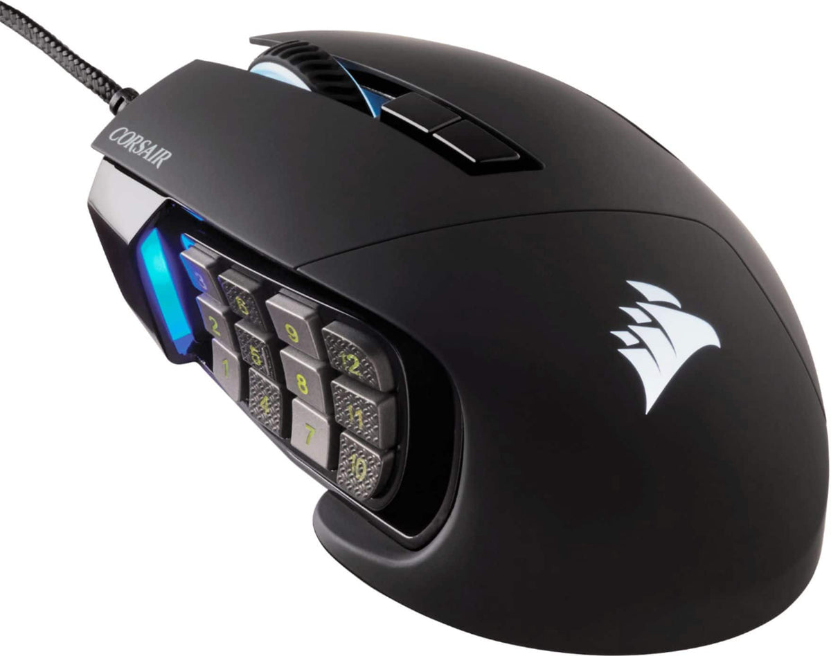 CORSAIR - Scimitar RGB Elite Wired MOBA/MMO Optical Gaming Mouse with 17 Programmable Buttons - Wired - Black
