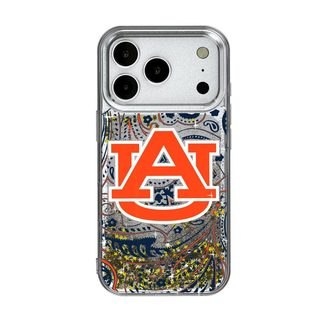 Front. Keyscaper - Auburn Tigers iPhone Glitter Paisley Design Case - 16 Pro Max - Multicolor.
