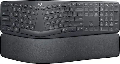 Logitech - ERGO K860 Ergonomic Full-size Wireless Scissor Keyboard for Windows and Mac with Palm Rest