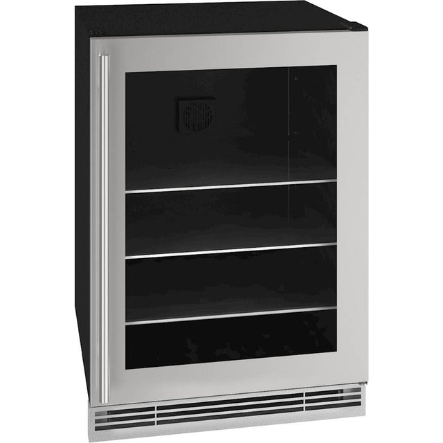 Angle. U-Line - 1 Class 194-Can Beverage Cooler - Stainless Steel.