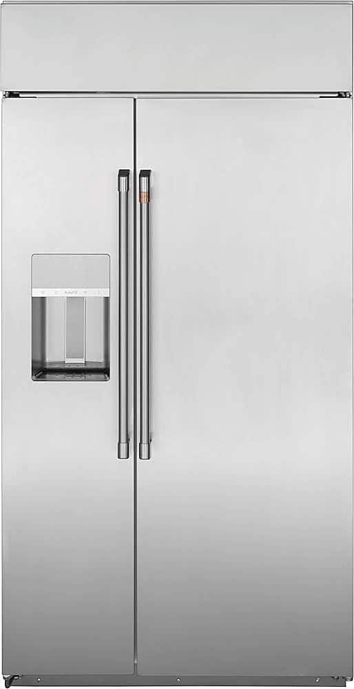 Café - 48 in. Wide 28.7 Cu. Ft. Side-by-Side Built-In Smart Refrigerator with Dispenser - Stainless Steel