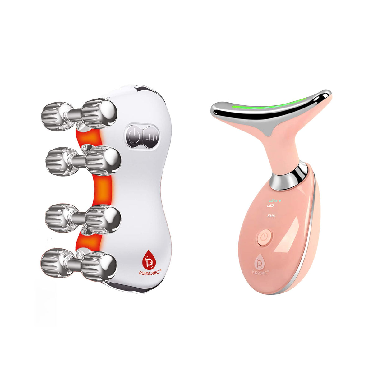 Pursonic - 7-in-1 LED Therapy Wand & 5-in-1 Skin Roller Massager