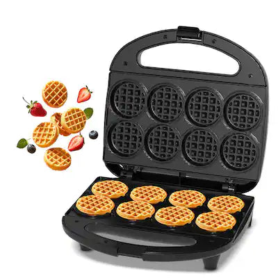 OSTBA - 750W Waffle Maker, Cooks 8 Waffles at Once, Fast & Even Cooking, Non-Stick Easy Clean
