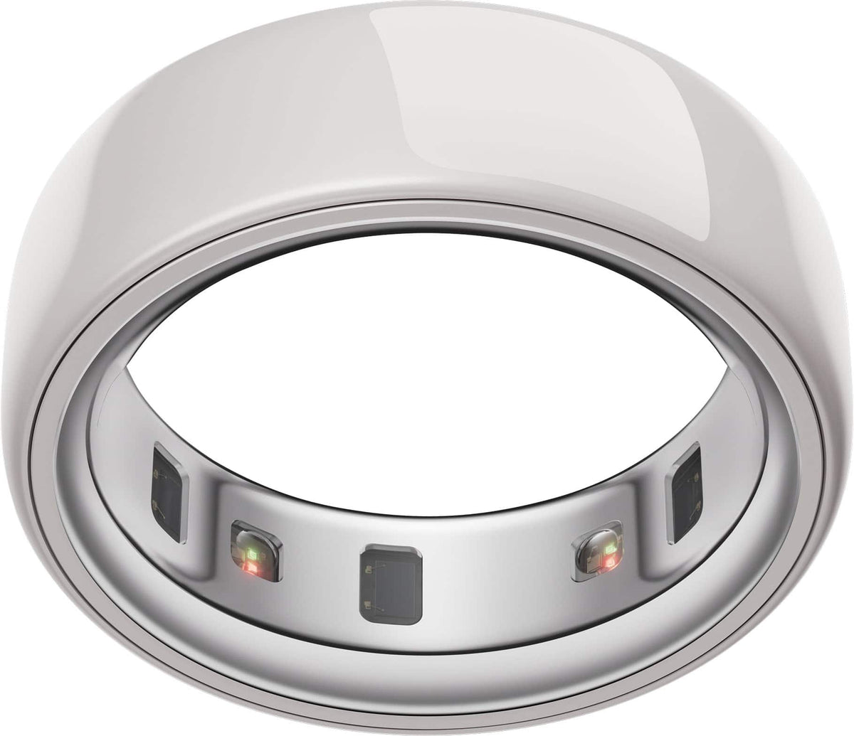 Oura - Ring 4 Ceramic - Smart Ring - Size Before You Buy with OR4 Sizing Kit - Size 7 - Cloud - (2025)