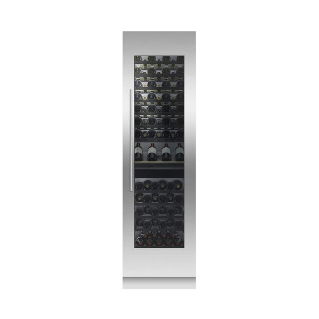 Front. Fisher & Paykel - ActiveSmart 91-Bottle Built-In Dual Zone Wine Cooler - Stainless Steel.