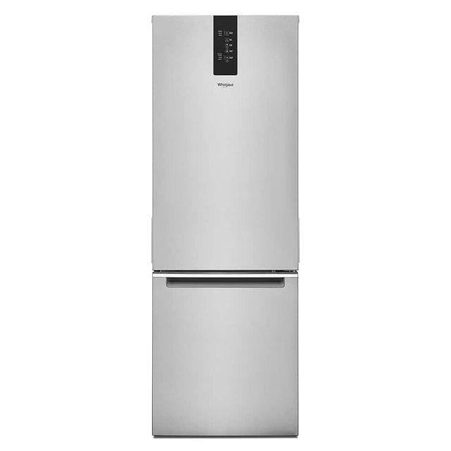Front. Whirlpool - 12.7 Cu. Ft. Bottom-Freezer Counter-Depth Refrigerator - Fingerprint Resistant Stainless Steel.