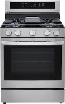 LG - 30-in Wide 5.8 Cu. Ft. Smart Freestanding Gas True Convection Range with 5 Burners, EasyClean and InstaView