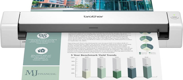 Front. Brother - DS-740D Duplex Compact Mobile Document Scanner - White.