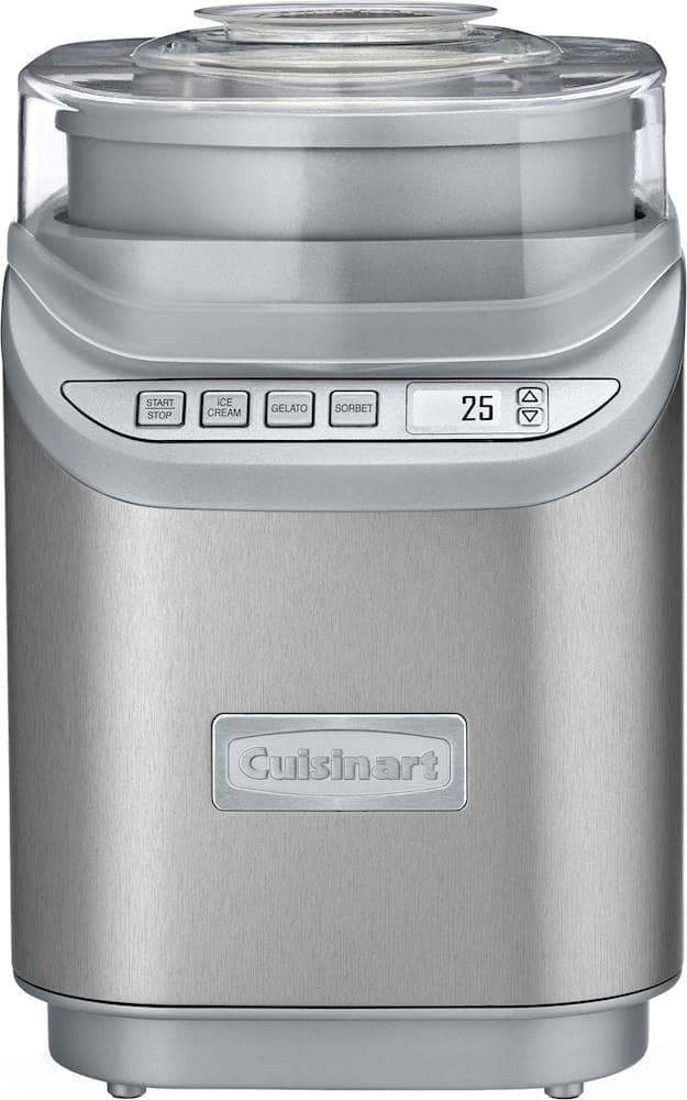 Front. Cuisinart - Cool Creations 2-Quart Ice Cream Maker - Brushed Chrome.