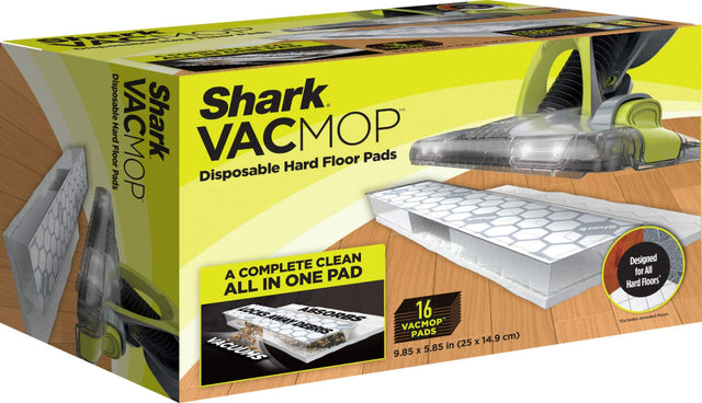 Front. Shark - VACMOP Disposable Hard Floor Vacuum and Mop Pad Refills 16 CT - White.