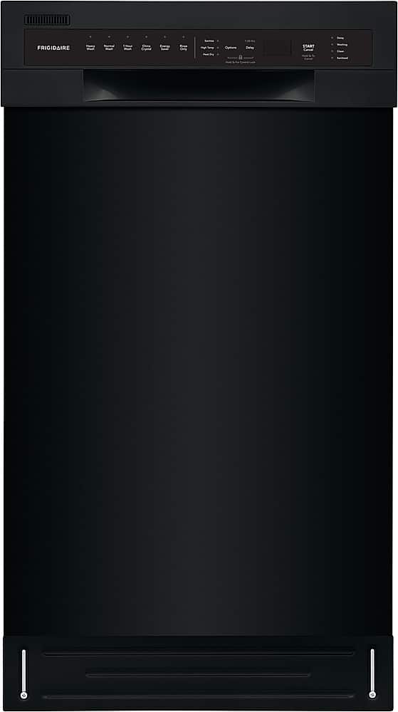 Front. Frigidaire - Frigidaire 18" Compact Front Control Built-In Dishwasher with Stainless Steel Tub, 52 dba - Black.