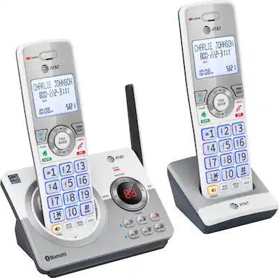 AT&T - 2 Handset Connect to Cell Answering System with Unsurpassed Range