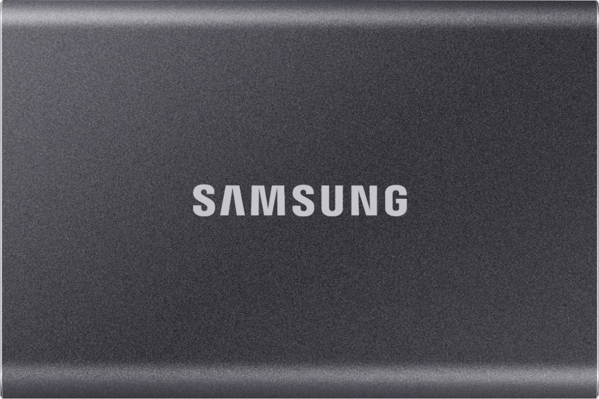Samsung - T7 1TB External USB 3.2 Gen 2 Portable SSD with Hardware Encryption - Titan Gray