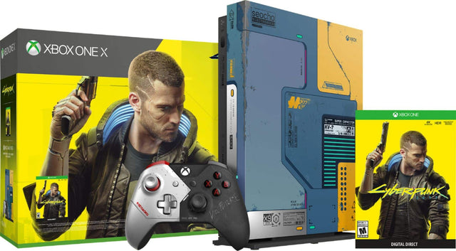Front. Microsoft - Xbox One X 1TB Cyberpunk 2077 Limited Edition Console Bundle - Black.