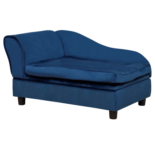 Front. Pawhut - Sofa Bed Couch with Storage - Blue.