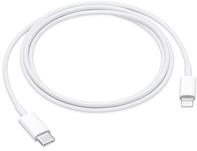 Front. Apple - 3.3 Foot USB-C to Lightning Cable - White.