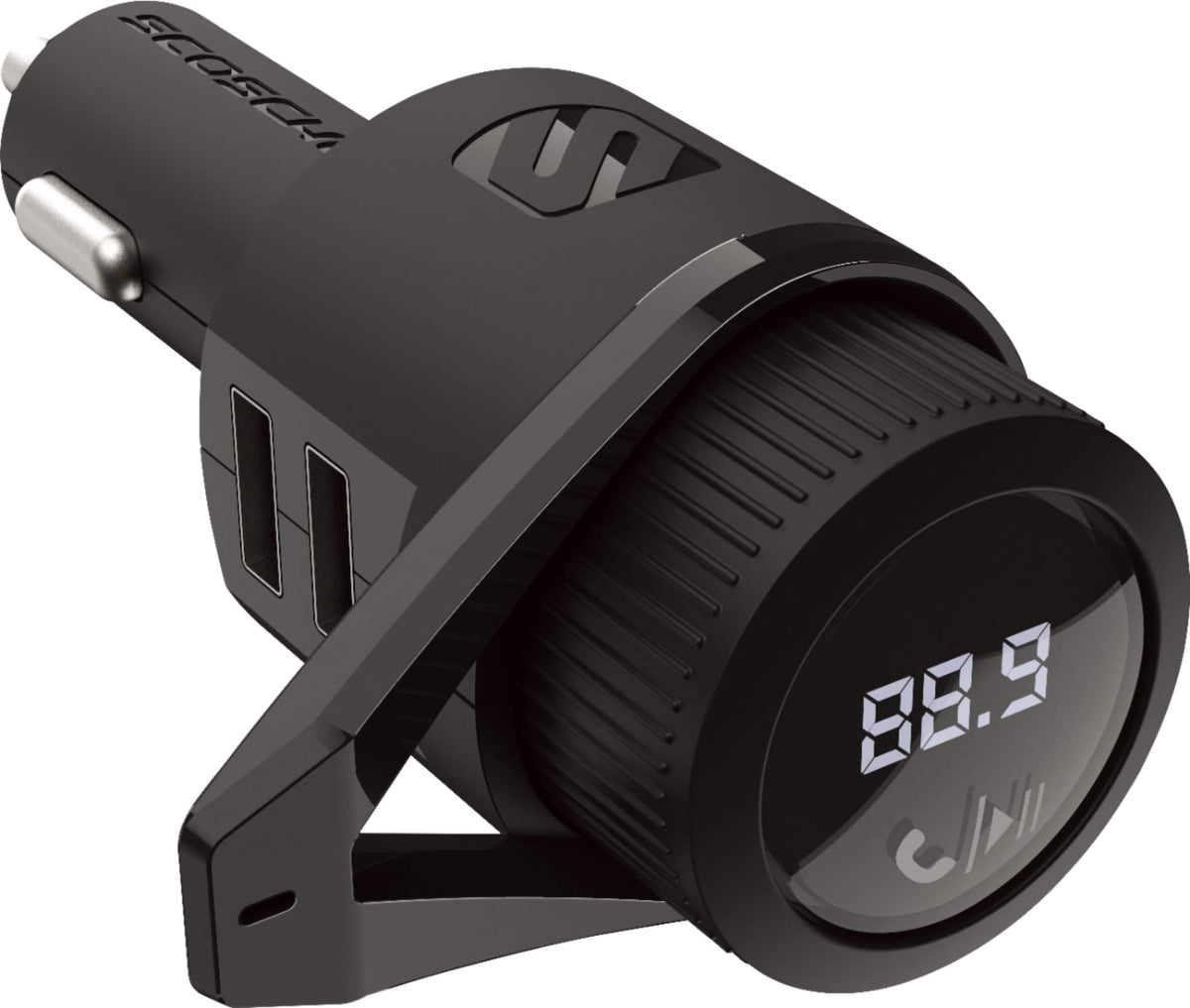 Scosche - BTFREQ Bluetooth FM Transmitter Hands Free Car Kit w/ Dual USB ports V5.0 - Black