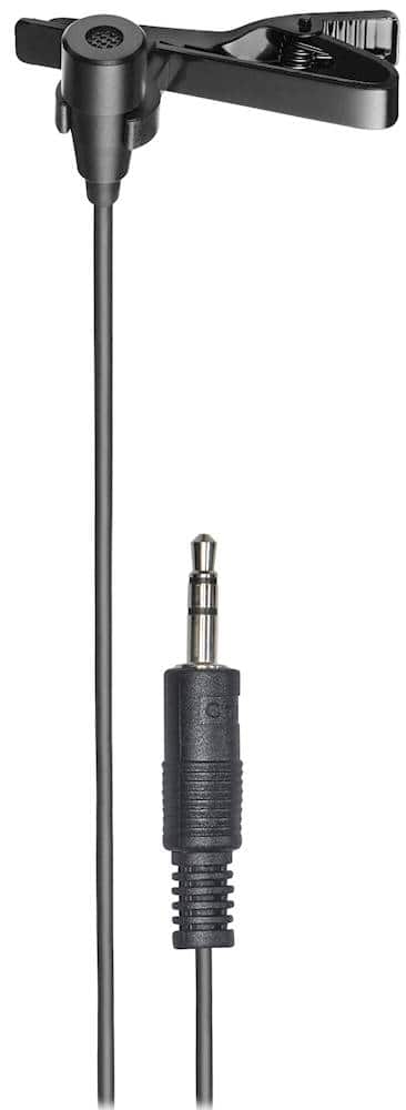 Front. Audio-Technica - Audio Technica ATR3350xis Wired Omni Lavalier Mic - Black.