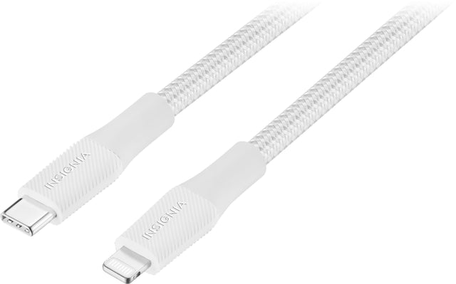 Front. Insignia™ - 10' USB-C to Lightning Charge-and-Sync Cable - Moon Gray.