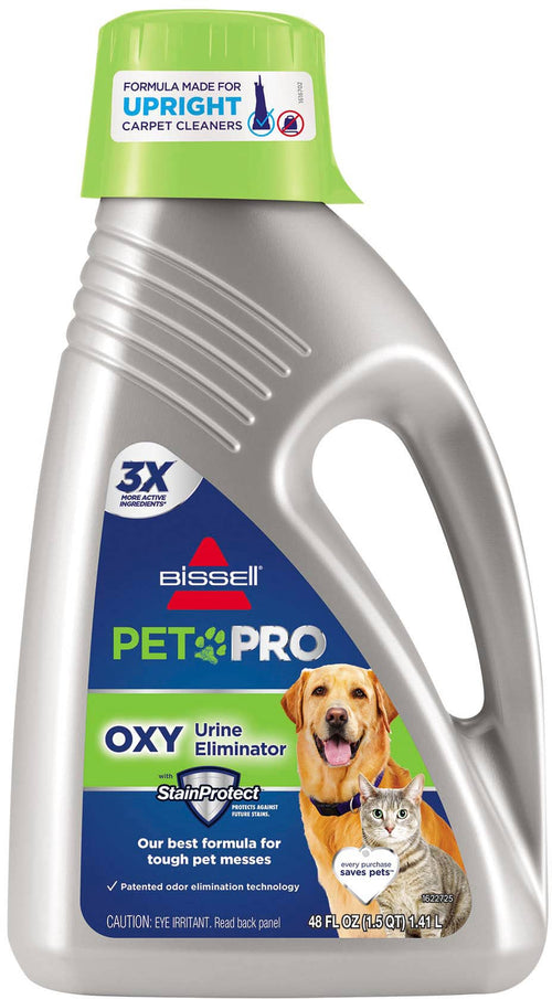 Front. BISSELL - PET PRO OXY Urine Eliminator Formula-Upright Carpet Cleaners (48oz) - Silver.