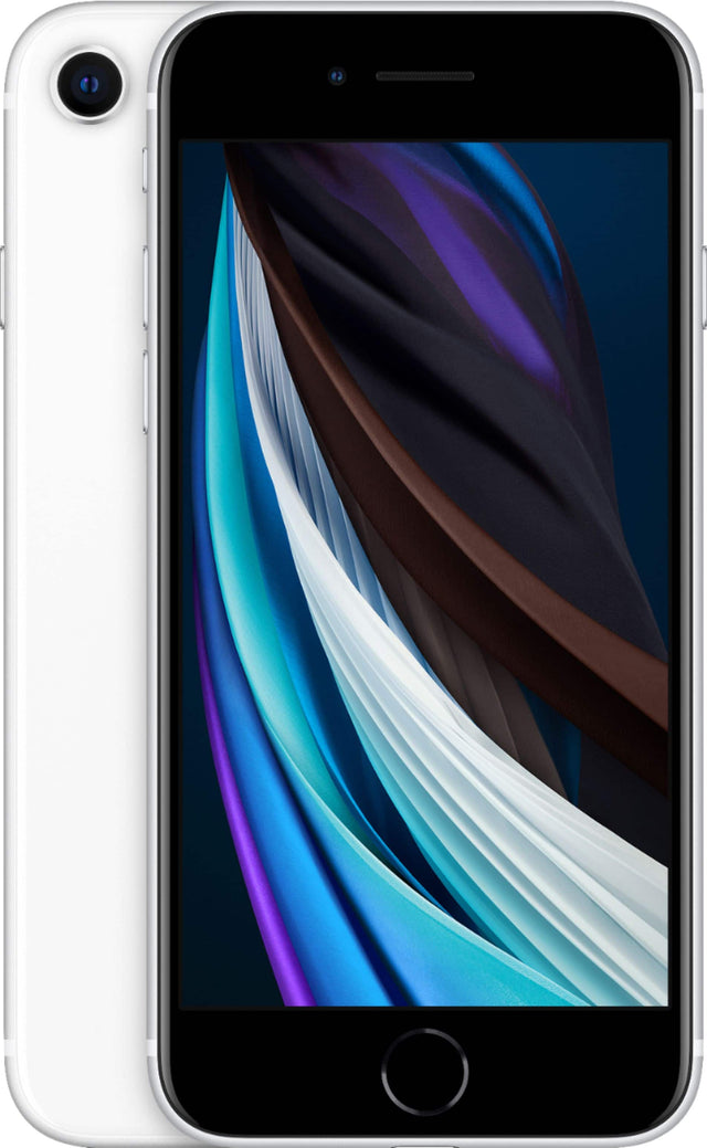 Front. Apple - iPhone SE (2nd generation) with 64GB Memory Prepaid Cell Phone.