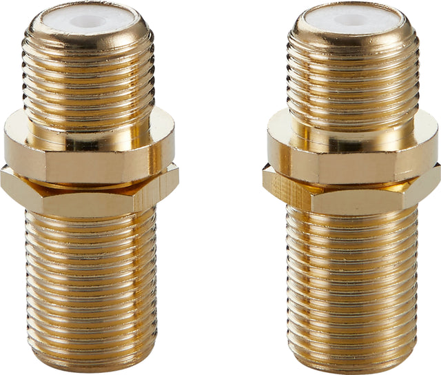 Front. Rocketfish™ - Coaxial Cable Couplers (2 Pack) - Gold.