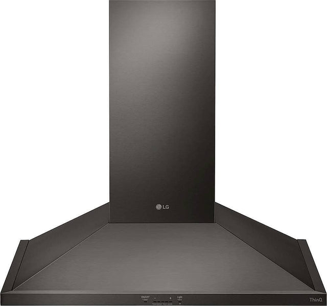 Front. LG - 36" Convertible Range Hood - PrintProof Black Stainless Steel.