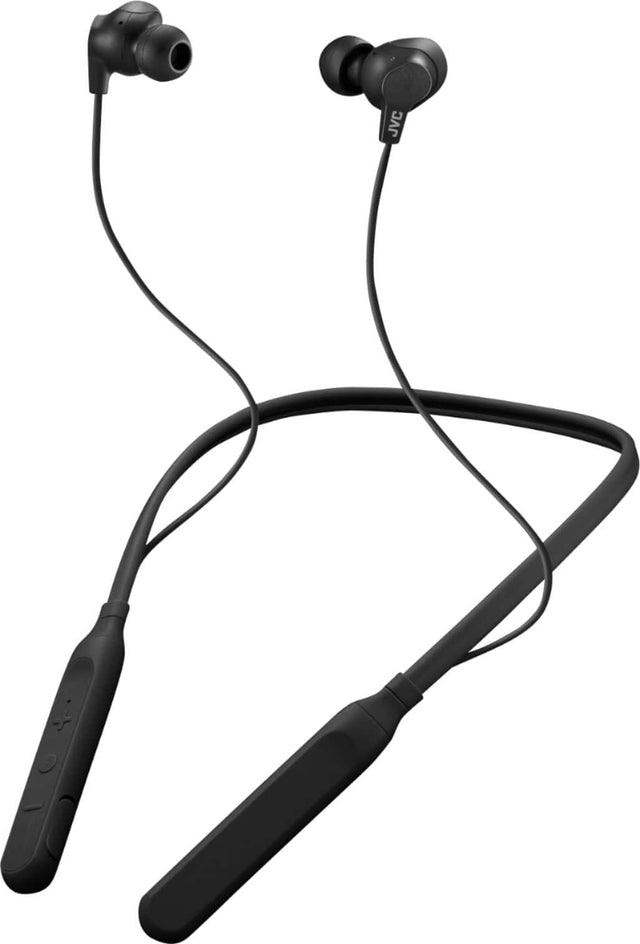 Front. JVC - Air Cushion In Ear Neckband Bluetooth Wireless Headphones - Black.