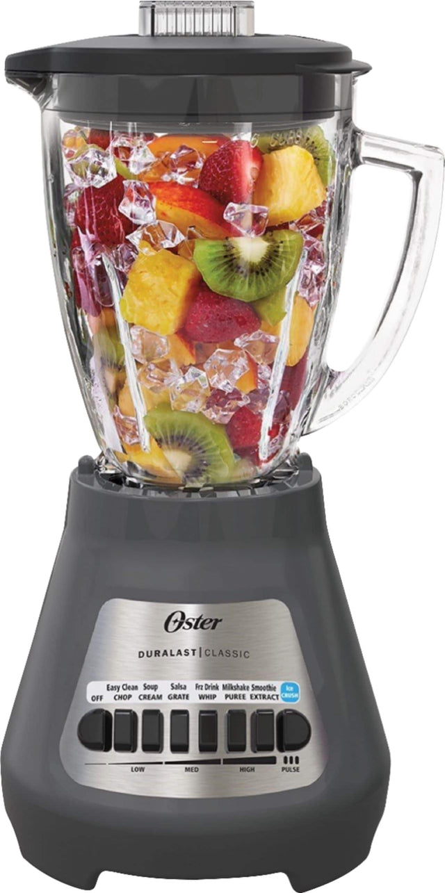 Front. Oster - Oster® Classic Series 8 Speed Blender with Duralast™ All Metal Drive - Gray.