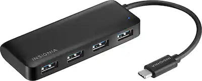 Insignia™ - 4-Port USB Hub with USB-C Connection