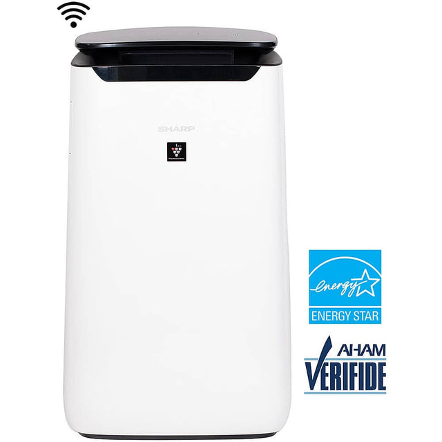 Front. Sharp - Smart Air Purifier with Plasmacluster Ion Technology Recommended for Extra-Large Rooms. True HEPA Filter - White.