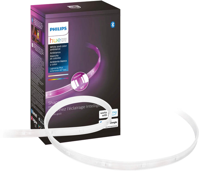 Front. Philips - Hue Bluetooth Lightstrip Plus 40-inch Extension - White and Color.