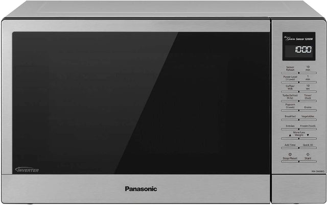 Front. Panasonic - 1.2 Cu. Ft. 1200 Watt SN68KS Microwave with Inverter and Genius Sensor - Stainless Steel.
