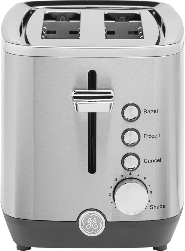 Front. GE - 2-Slice Toaster - Stainless Steel.