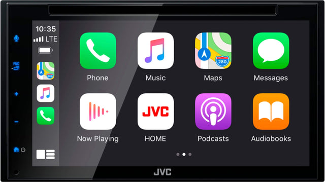 Front. JVC - 6.8" - AndroidAuto/Carplay  Built-In Bluetooth - In Dash CD/DVD/DM Receiver - Black.