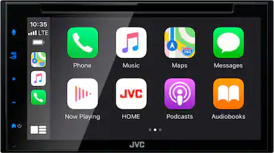 JVC - 6.8" - AndroidAuto/Carplay Built-In Bluetooth - In Dash CD/DVD/DM Receiver