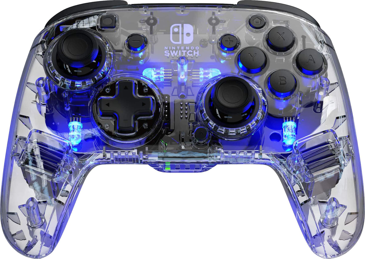 PDP - Afterglow LED Wireless Deluxe Gaming Controller: Multicolor - Nintendo Switch - Transparent