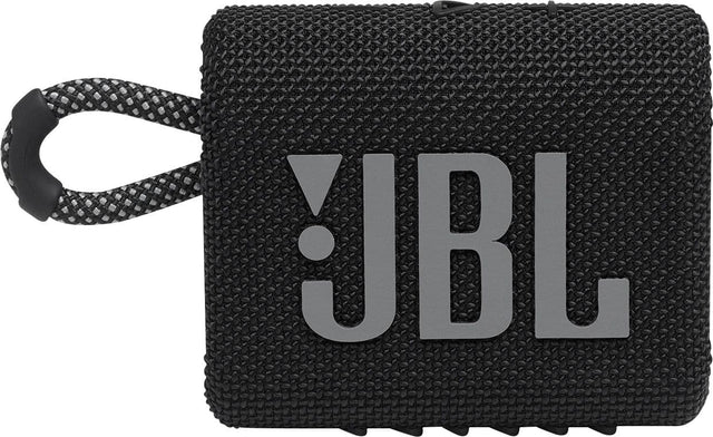 Front. JBL - GO3 Portable Waterproof Wireless Speaker - Black.