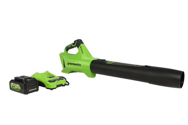 Alt View 11. Greenworks - 24-Volt 110 MPH 450 CFM Cordless Handheld Blower (1 x 4.0Ah Battery and 1 x  Charger) - Black/Green.