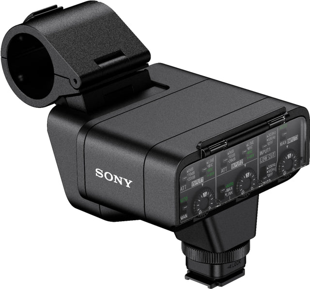 Front. Sony - XLRK3M Dual Channel Digital XLR Adaptor Kit with Shotgun Microphone - Black.
