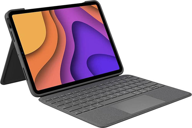 Angle. Logitech - Folio Touch Keyboard Case with Trackpad for iPad Air 11-inch - Latest Model (M2, M3 & M4), iPad Air (4th & 5th gen) - Graphite.