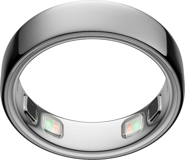 Front. Oura - Oura Ring 5 - Smart Ring - Size Before You Buy with OR5 Sizing Kit - Size 10 - Silver.