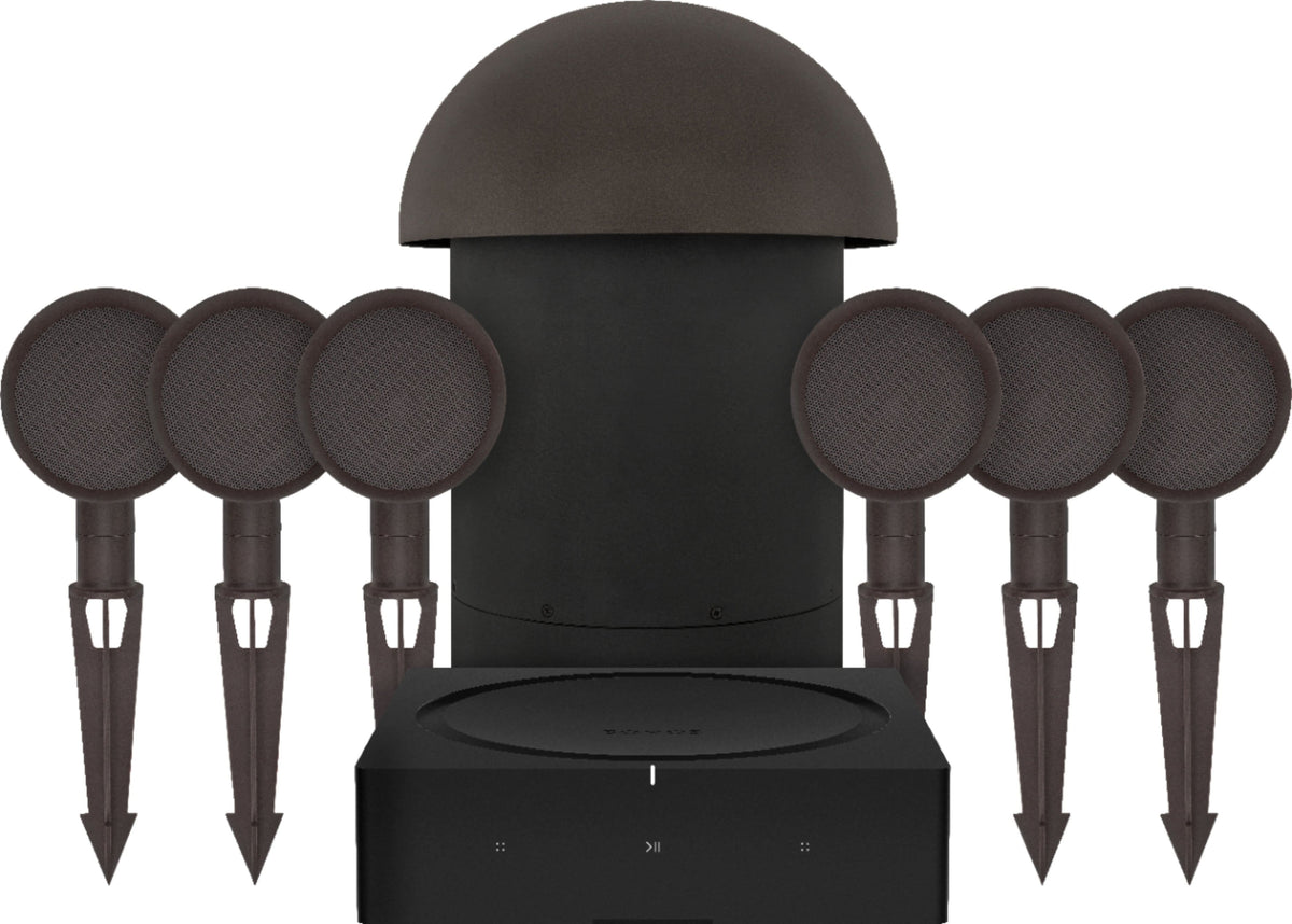 Sonance - MAG6.1 - Mag Series 6.1-Ch. Landscape Outdoor Speaker System Powered by Sonos (Each) - Brown/Black