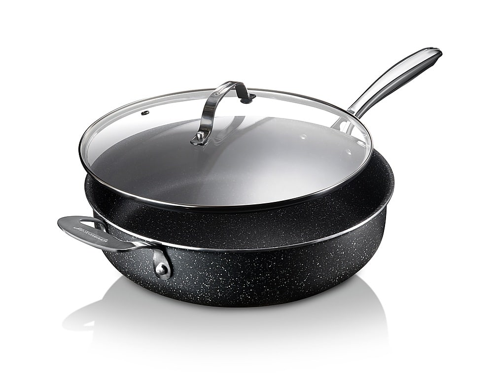 Granitestone - Non Stick 5.5QT Jumbo Cooker with Glass Lid - Gray
