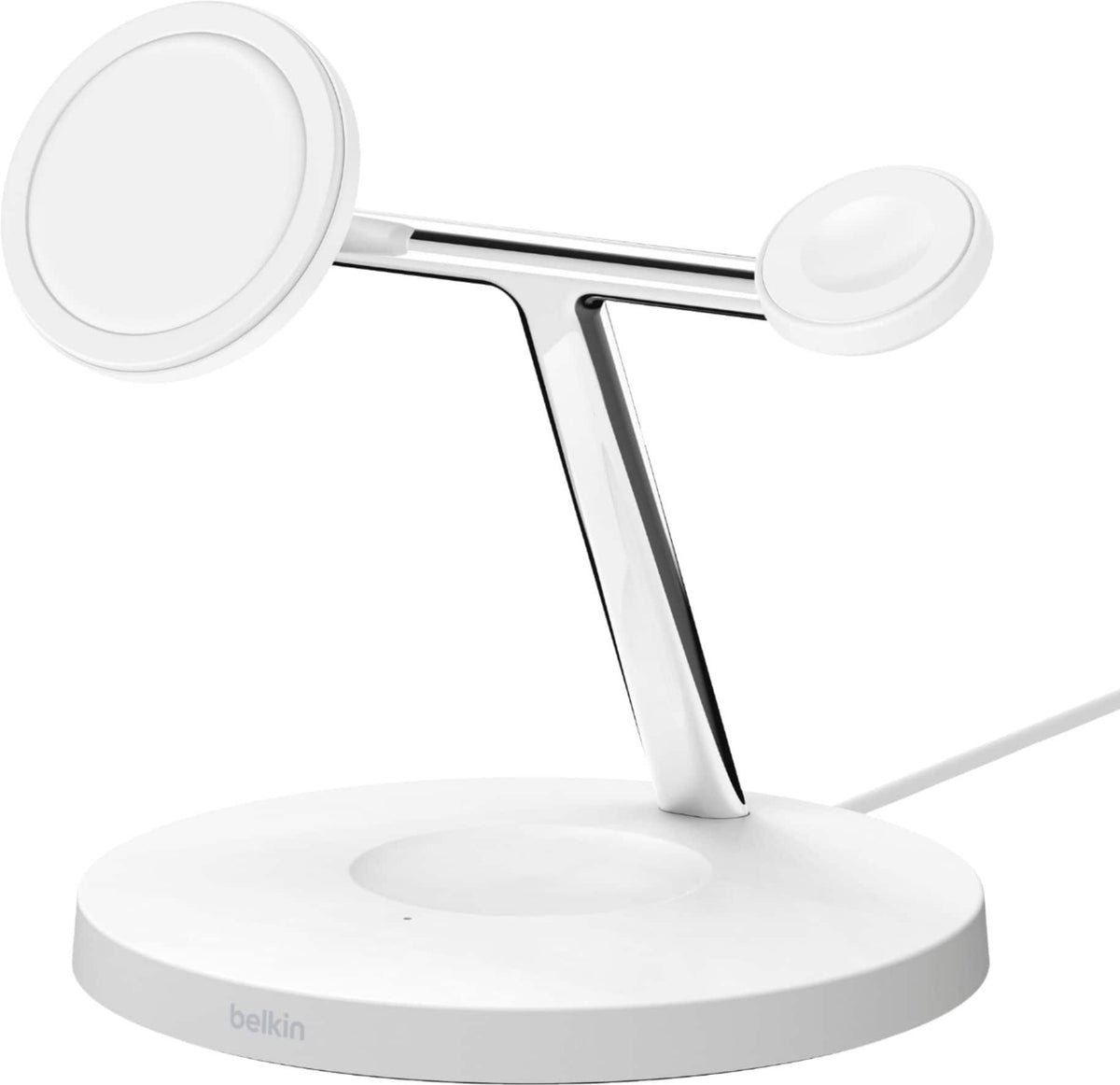 Belkin - Refurbished Excellent - BOOSTCHARGE PRO 3 in 1 Wireless Charger with MagSafe for iPhone 14/13/12 Series Devices - White