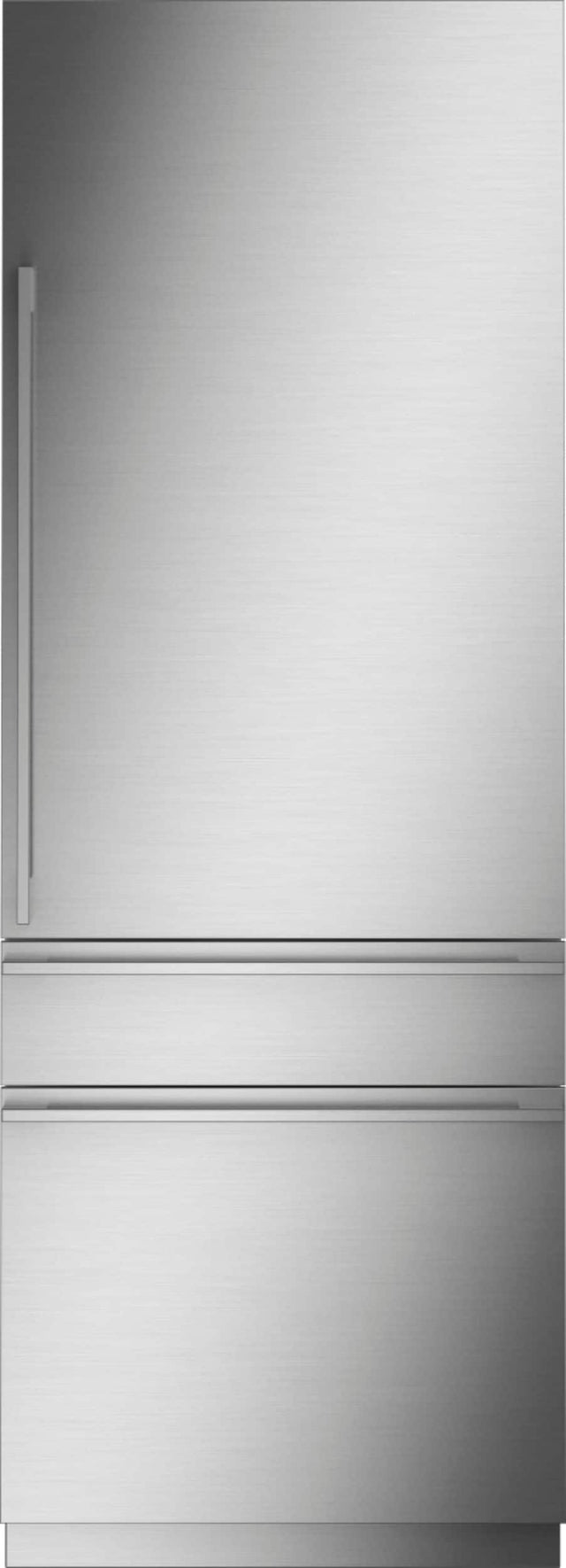 Front. Monogram - 14.5 Cu. Ft. Bottom Freezer Built-In Refrigerator - Stainless Steel.