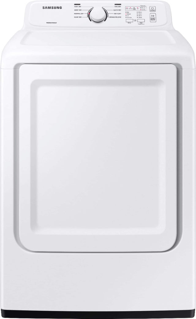 Front. Samsung - 7.2 Cu. Ft. Electric Dryer with Sensor Dry - White.