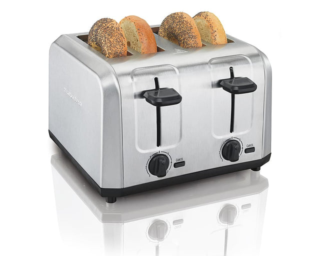 Front. Hamilton Beach - 4-Slice Stainless Steel Extra Wide-Slot Toaster - Stainless Steel.