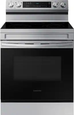 Samsung - 30 in. Wide 5 Elements 6.3 cu. ft. Freestanding Electric Range with Rapid Boil, WiFi & Self Clean